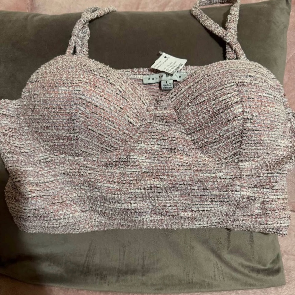 Hudson Jeans Women's Pink Tweed Top